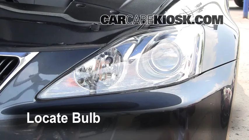 2008 Lexus IS250 2.5L V6 Lights Headlight (replace bulb)